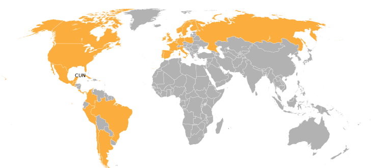 Cancun Airport Flights to the World