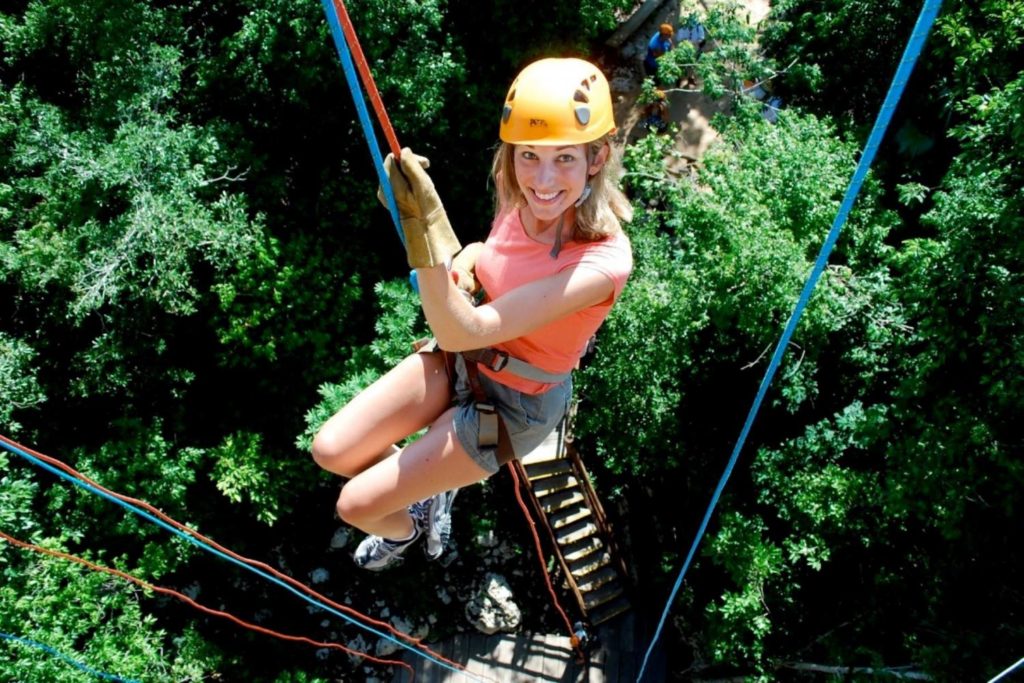 Woman doing rappel