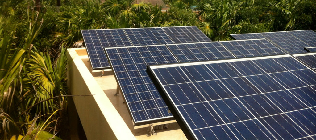 Solar Energy Panels in Cancun Hotel