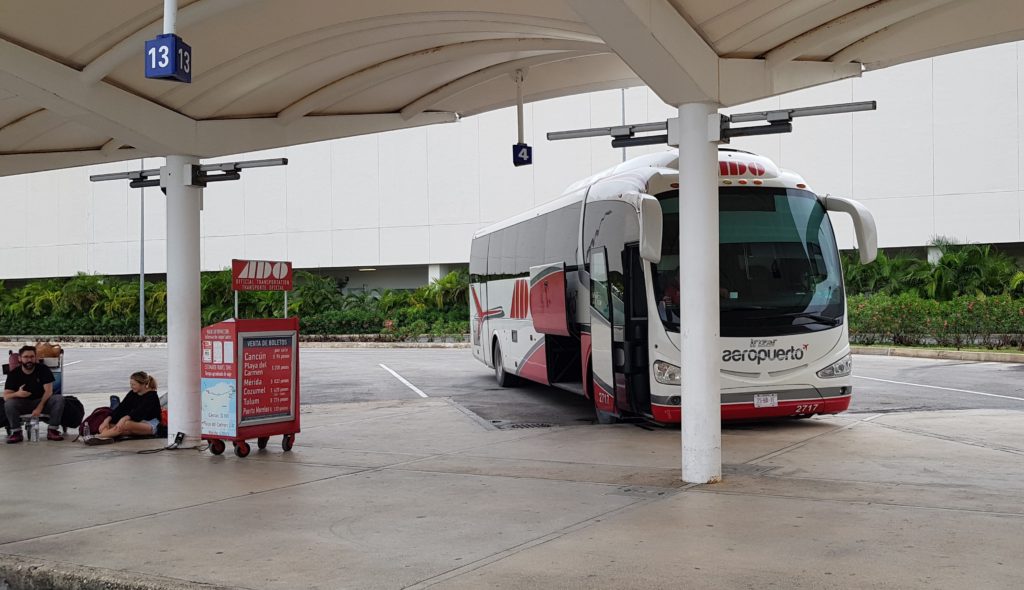 ADO bus at Cancun Airport