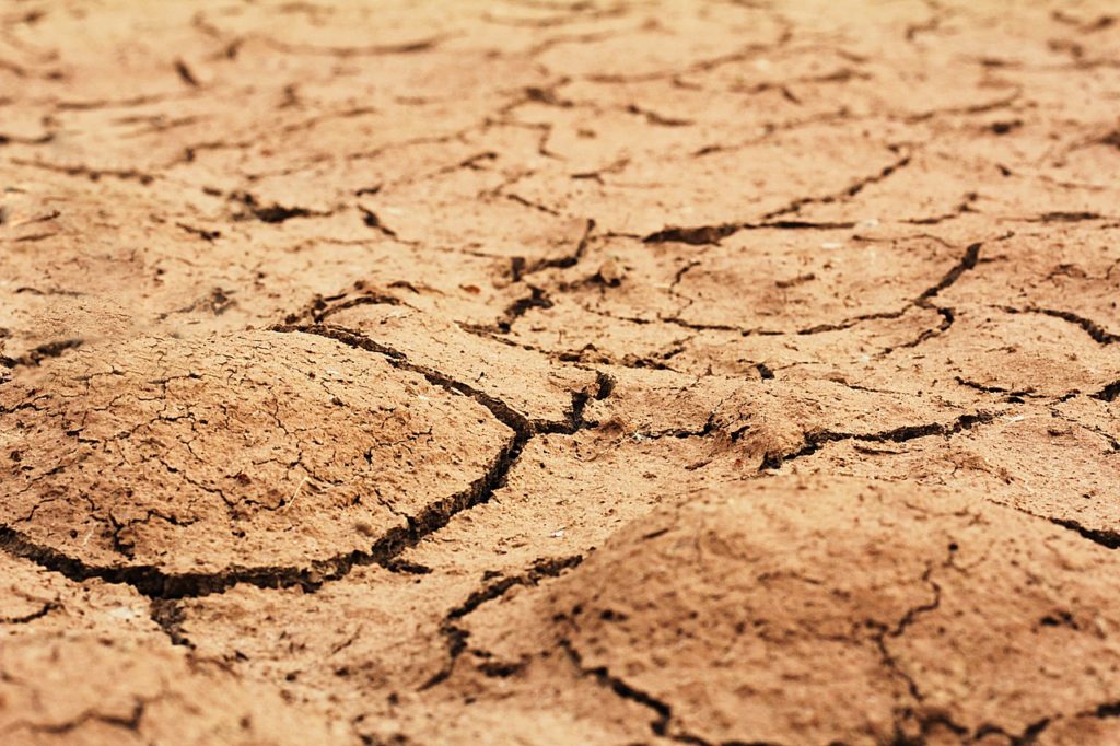 Dry soil due to prolonged drought