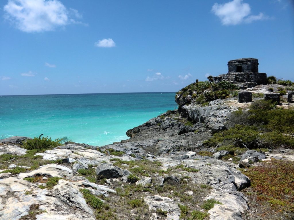 Sea view from Tulum Archaeological Site, Mexico