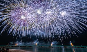Fireworks in New Year's Eve in Playa del Carmen